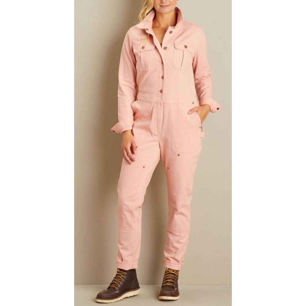 Duluth Trading Pink FireHose Coveralls Womens Medium Utility Girly Gardening